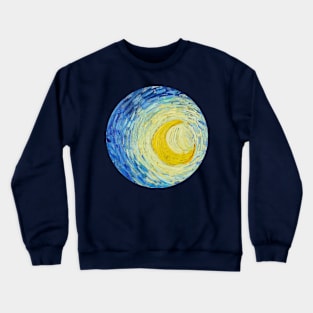 Starry Night Moon Circle Crewneck Sweatshirt